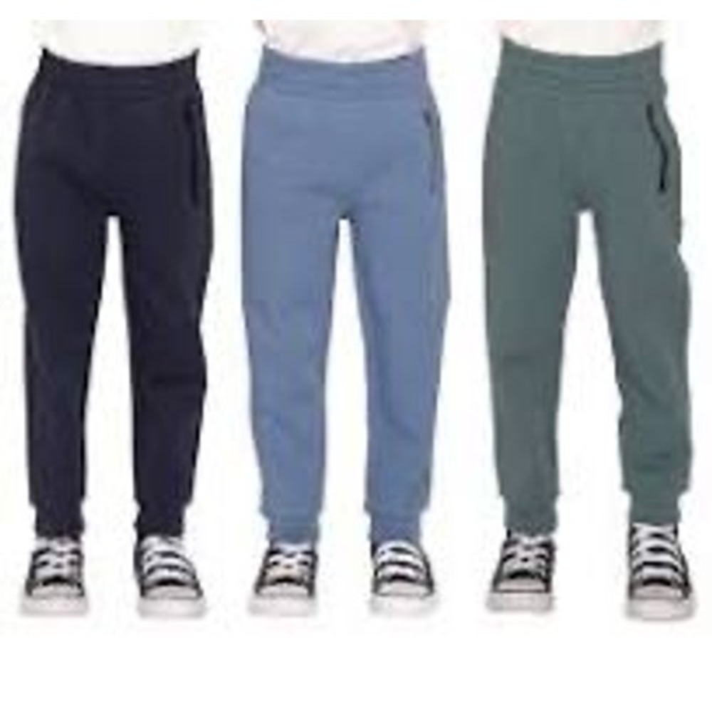 Pekkle Kids 3 Pack Jogger Pants Navy Blue Green Zipper Pocket Size 3T NEW w/ Tag